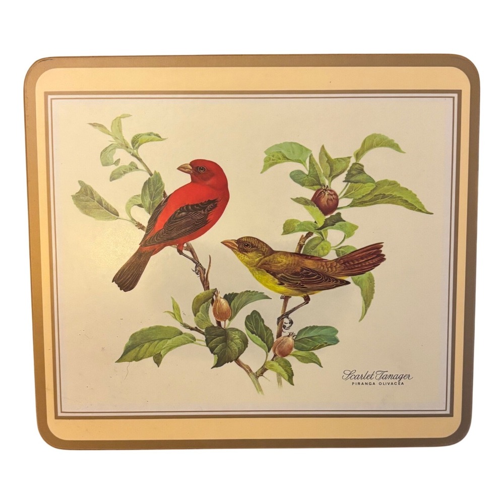 Pimpernel | Scarlet Tanager Bird | Cork Backed Placemat Trivet | England